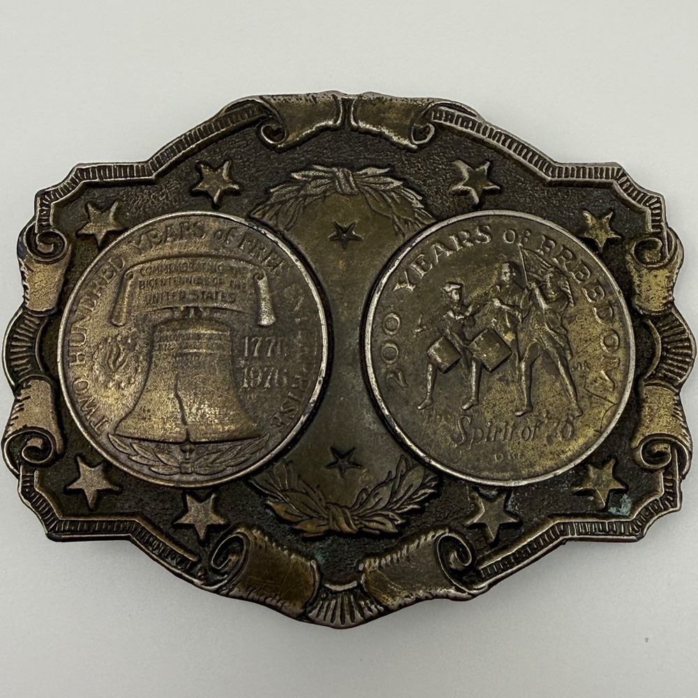 Lewis Buckles Belt Buckle OS 1974 Bicentennial 200 Years Freedom Spirit of 76